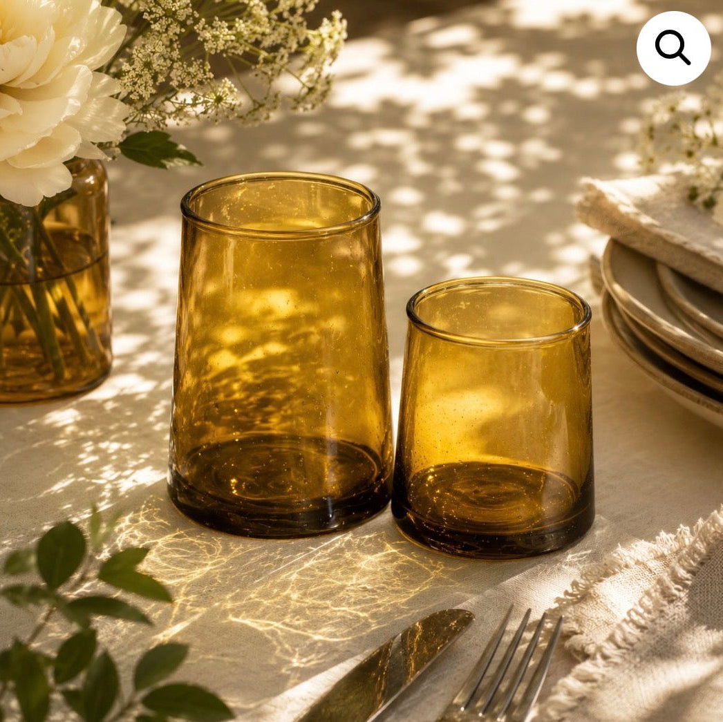 Marokkanske Beldi glas – Brun (L) | 6 stk.