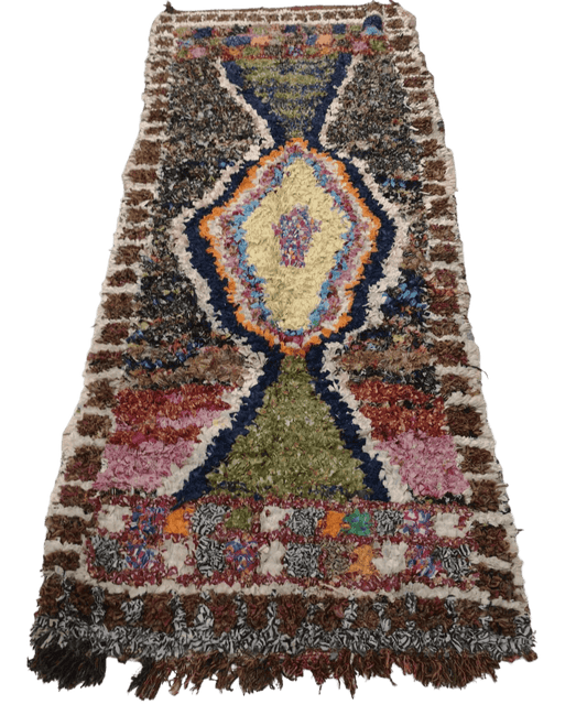 Boucherouite carpet - 100 x 250 cm.