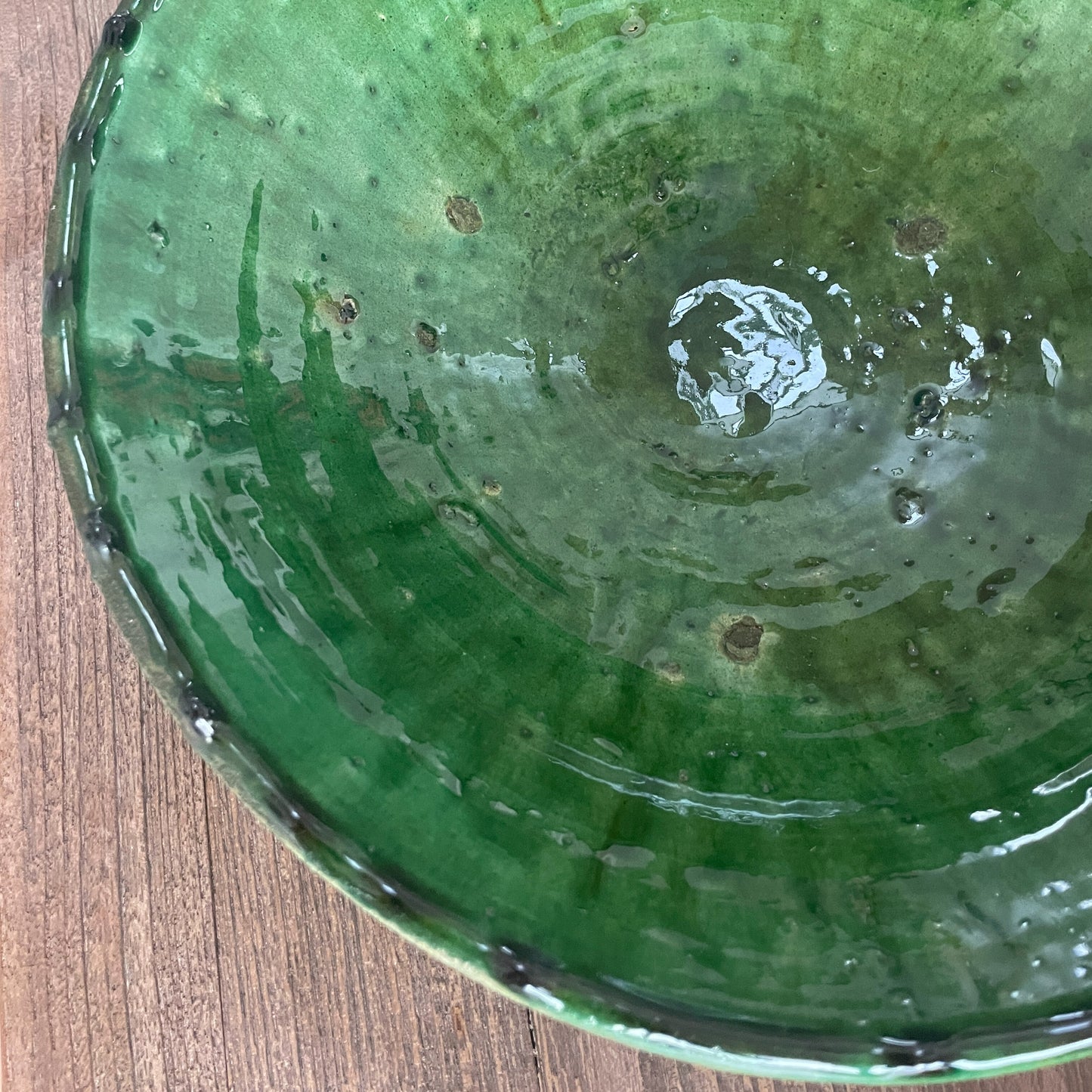 Green Tamegroute salad bowl - 30 cm. in diameter