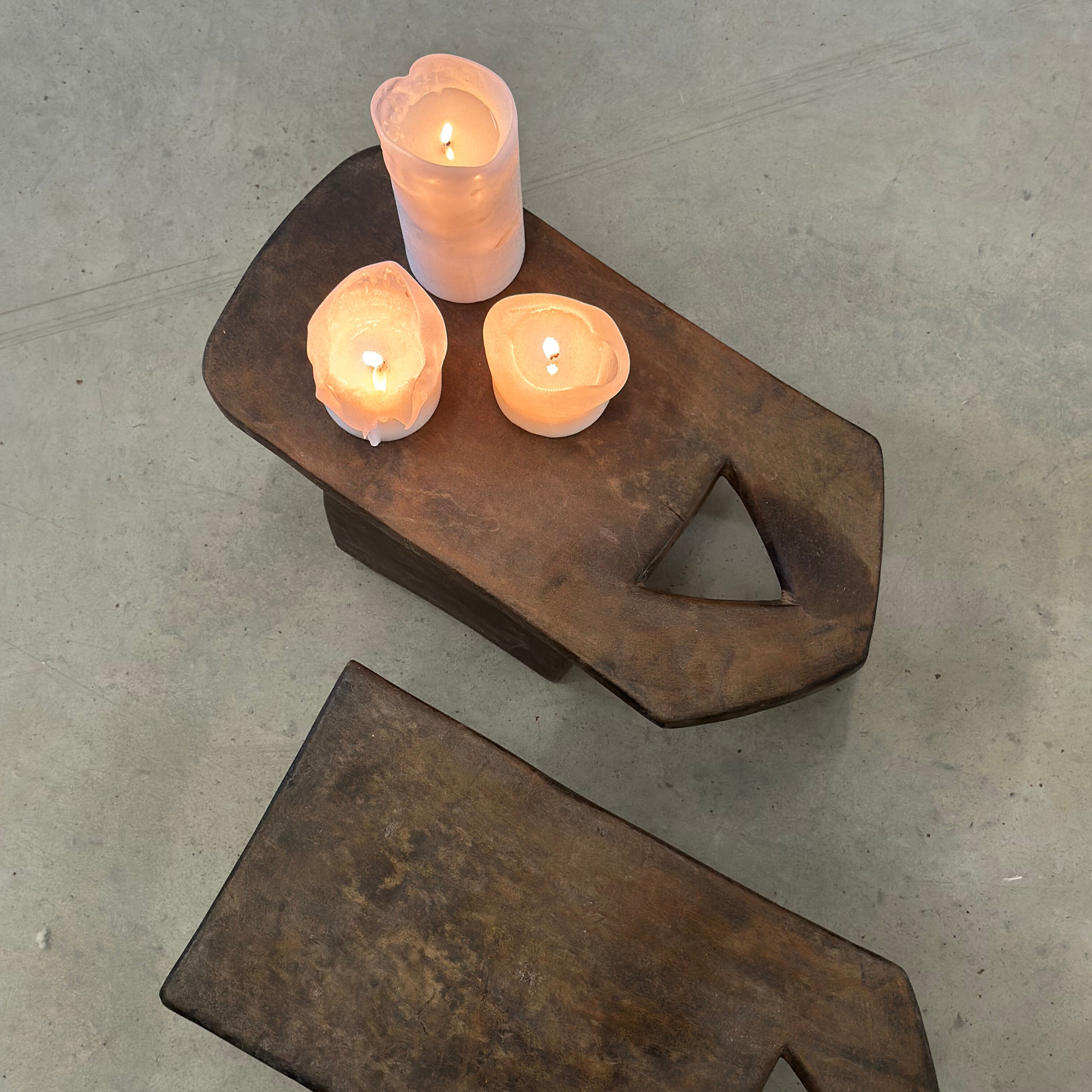 Vintage Senufo håndlavet skammel i træ - Burkina Faso