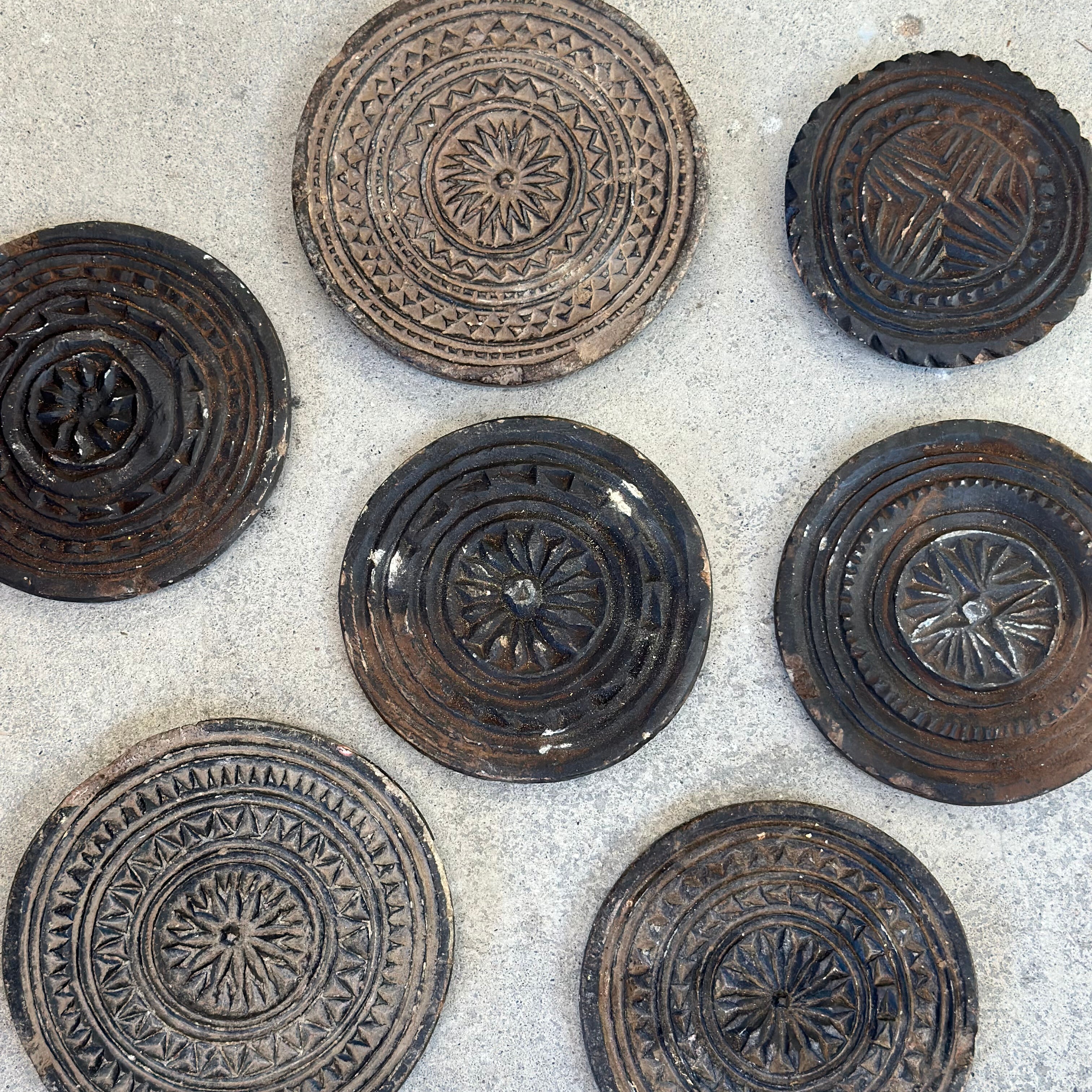 Vintage stenfad med mønster - flere størrelser