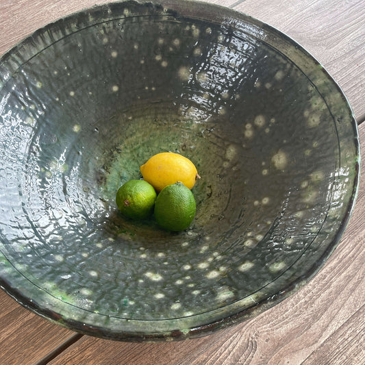 Grøn Tamegroute skål -  ca. 40 cm. i diameter
