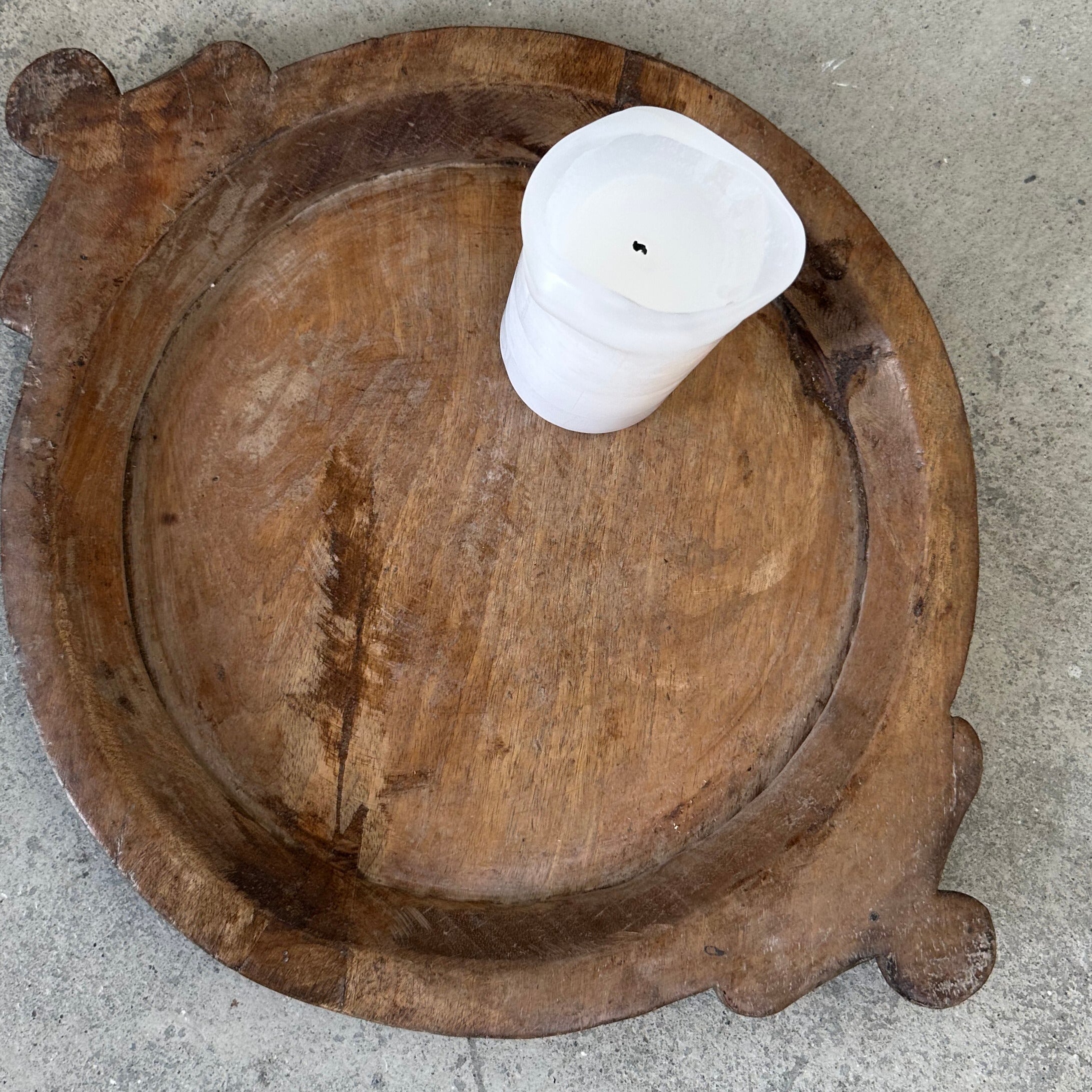 Vintage fad med hank i træ