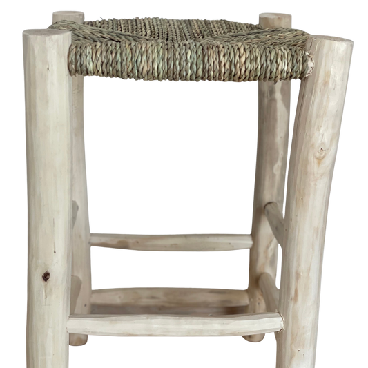 Stool/chair with seat in raffia - natural