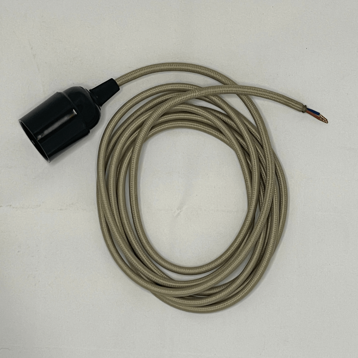 Cord in fabric with socket - natural