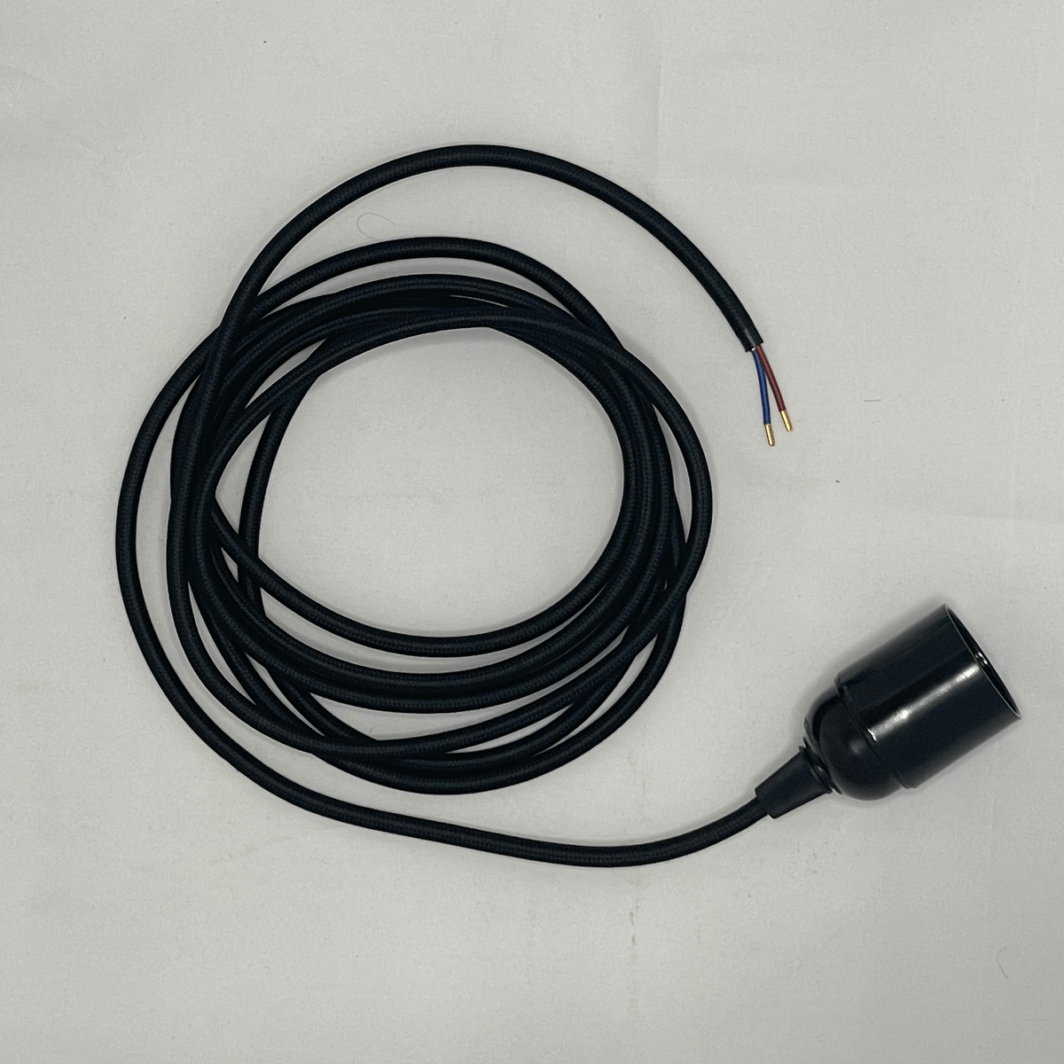 Cord in fabric with socket - black