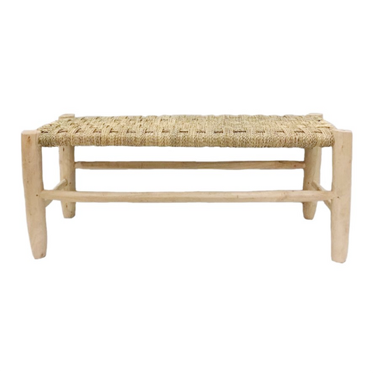 Bench with raffia - natural
